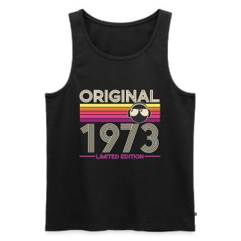Original 1973 Limited Edition - Men's Premium Organic Tank Top - black - Front - AI Model Male 178 light (178cm)