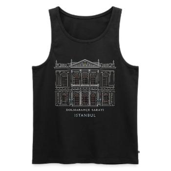 Dolmabahce Palast Silhouette Istanbul , Zeichnung - Männer Premium Bio Tank Top - Schwarz - Vorne - Michal (187cm)
