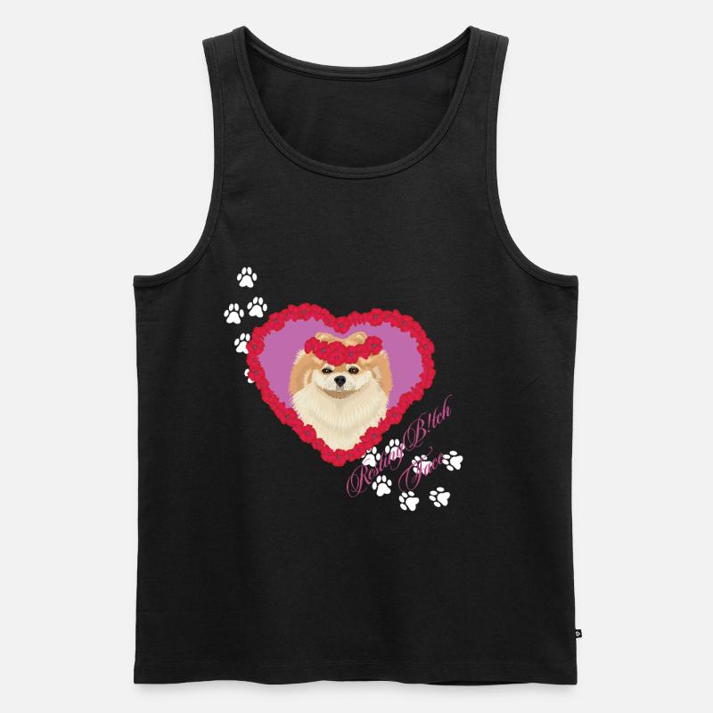 Ruhende Tch-Gesicht-Pomeranian - Männer Premium Bio Tank Top - Schwarz