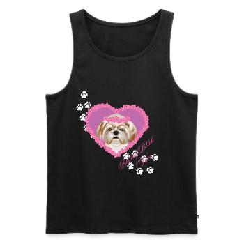 Resting B!tch Face Shih Tzu - Men's Premium Organic Tank Top - black - Front - AI Model Male 178 light (178cm)