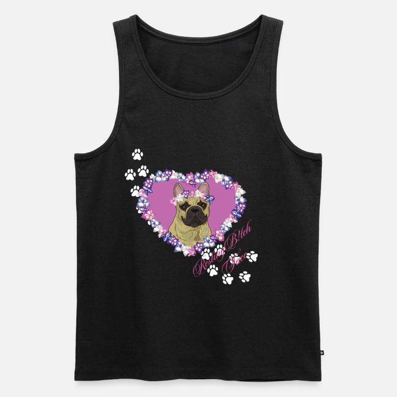 Ruhende B!tch Face Frenchie - Männer Premium Bio Tank Top - Schwarz