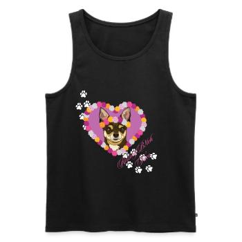 Resting B!tch Face Chihuahua - Men's Premium Organic Tank Top - black - Front - AI Model Male 178 light (178cm)