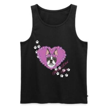 Resting B!tch Face Boston Terrier - Men's Premium Organic Tank Top - black - Front - AI Model Male 178 light (178cm)