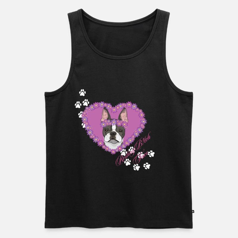 Ruhende B!tch Face Boston Terrier - Männer Premium Bio Tank Top - Schwarz
