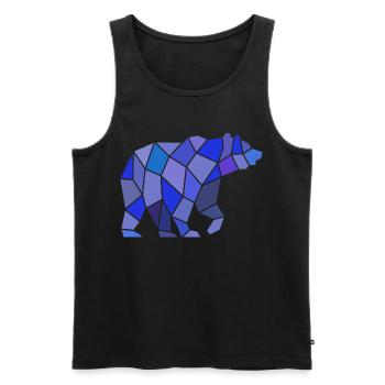 Geometric Bear in Mosaic - Men's Premium Organic Tank Top - black - Front - AI Model Male 178 light (178cm)