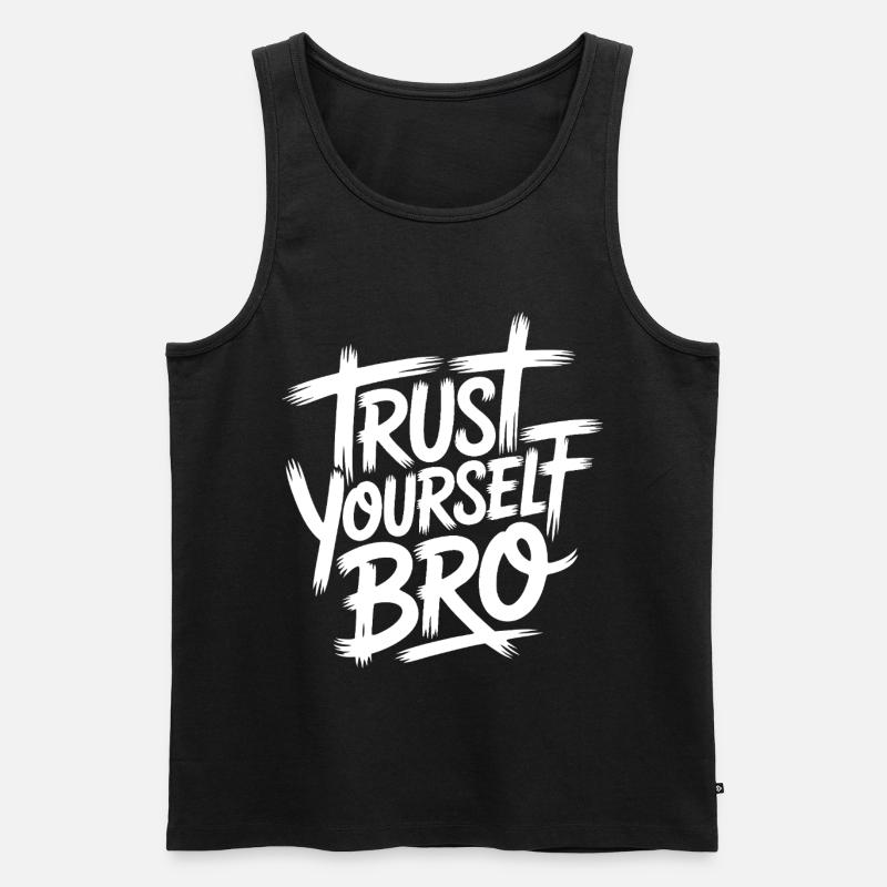 Selbstvertrauen - Männer Premium Bio Tank Top - Schwarz