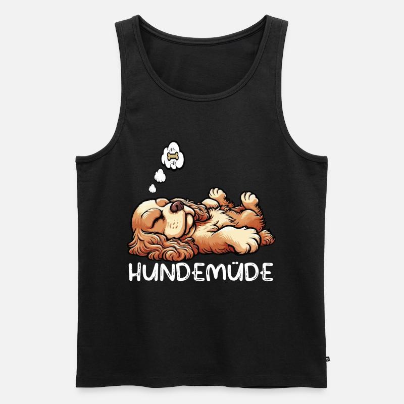 Hundemüde Cocker Spaniel Cockerhund Cockerbesitzer - Männer Premium Bio Tank Top - Schwarz