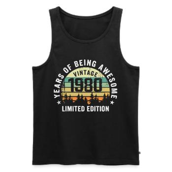 Legendary since 1980, Vintage Edition 1980 Retro - Men's Premium Organic Tank Top - black - Front - AI Model Male 178 light (178cm)