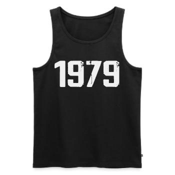 Legendary Since 1979 Vintage 1979 Retro 1979 - Men's Premium Organic Tank Top - black - Front - AI Model Male 178 light (178cm)