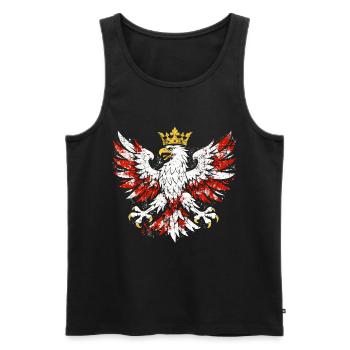Polnischer Adler Polska Wappen Grunge Design Gold - Männer Premium Bio Tank Top - Schwarz - Vorne - AI Model Male 178 light (178cm)