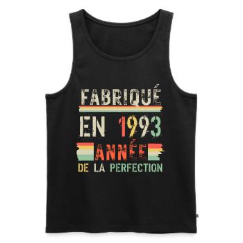 Fabriqué en 1993 Année de la Perfection - Débardeur bio Premium Homme - noir - Devant - Michal (187cm)