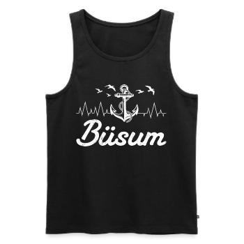 Nordsee Urlaub BÜSUM Wattenmeer Lustiges - Männer Premium Bio Tank Top - Schwarz - Vorne - AI Model Male 178 light (178cm)