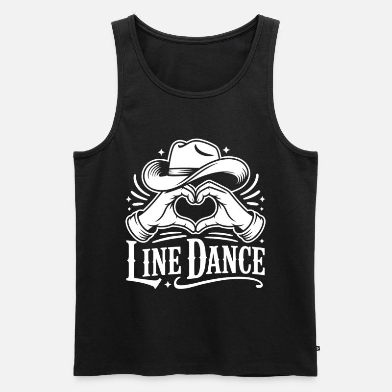 Line Dance Liebe - Männer Premium Bio Tank Top - Schwarz