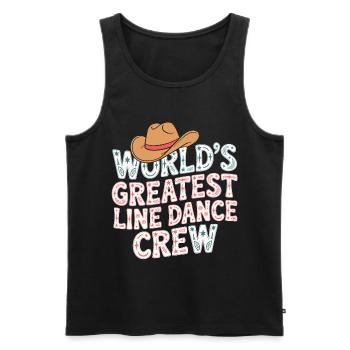World's Best Line Dance Crew - Men's Premium Organic Tank Top - black - Front - Michal (187cm)