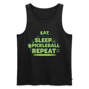 Pickleball Funny Player Eat Sleep Pickleball - Men's Premium Organic Tank Top - black - Front - Michal (187cm)