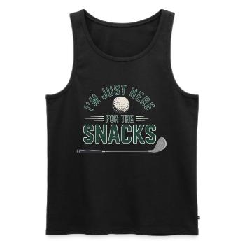 Ich bin hier nur für Snacks - Männer Premium Bio Tank Top - Schwarz - Vorne - AI Model Male 178 light (178cm)