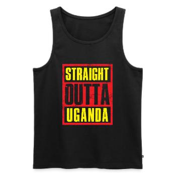 Directement sorti de l’Ouganda - Débardeur bio Premium Homme - noir - Devant - Michal (187cm)