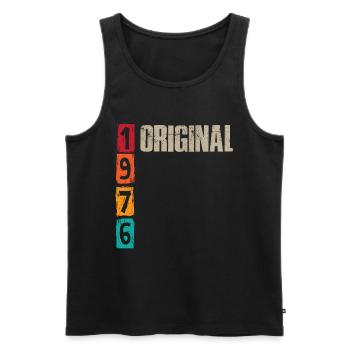 Vintage 1976 - Männer Premium Bio Tank Top - Schwarz - Vorne - Michal (187cm)