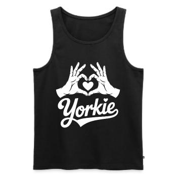 Mains de cœur Yorkie - Débardeur bio Premium Homme - noir - Devant - Michal (187cm)