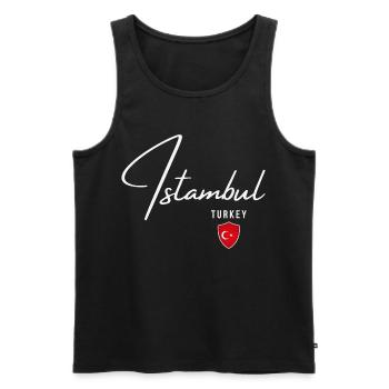 Istanbul Turquie, design élégant Istanbul - Débardeur bio Premium Homme - noir - Devant - AI Model Male 178 light (178cm)