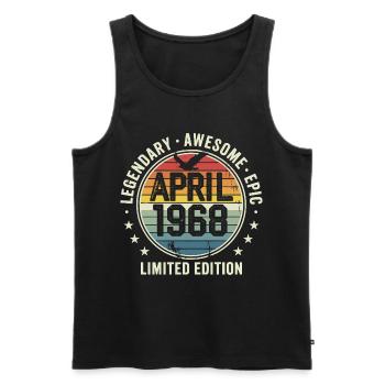 Limitierte Ausgabe April 1968 – Vintage-Design 1968 - Männer Premium Bio Tank Top - Schwarz - Vorne - Michal (187cm)