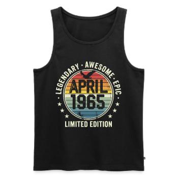 Limited Edition April 1965 - Vintage Design 1965 - Men's Premium Organic Tank Top - black - Front - AI Model Male 178 light (178cm)