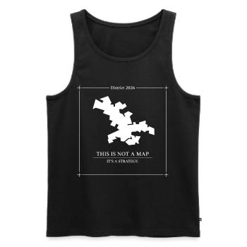 District 2026 Strategy Map Concept - Men's Premium Organic Tank Top - black - Front - AI Model Male 178 light (178cm)