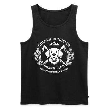 Golden Retriever Hiking Club Wander Design - Männer Premium Bio Tank Top - Schwarz - Vorne - Michal (187cm)