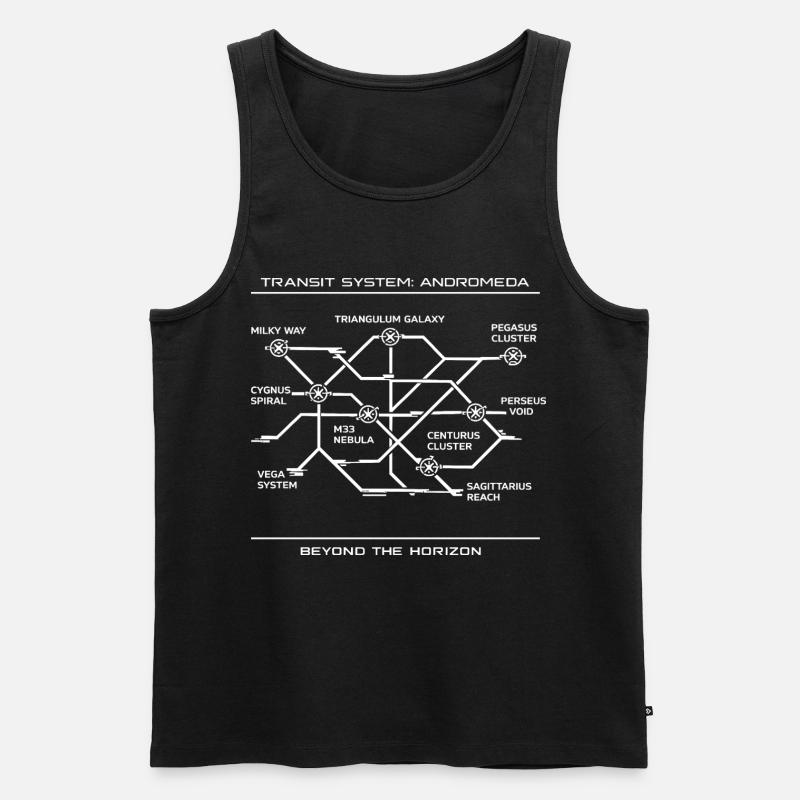 Andromeda Galactic Transit Network - Men's Premium Organic Tank Top - black
