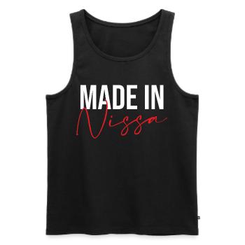 Made in Nissa   - Débardeur bio Premium Homme - noir - Devant - AI Model Male 178 light (178cm)