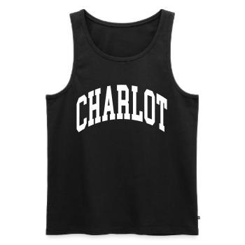 Charlot - Débardeur bio Premium Homme - noir - Devant - AI Model Male 178 light (178cm)