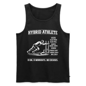 Fitness hybride pour athlètes en traîneau - Débardeur bio Premium Homme - noir - Devant - AI Model Male 178 light (178cm)