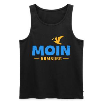North Sea Vacation MOIN HAMBURG Funny - Men's Premium Organic Tank Top - black - Front - Michal (187cm)