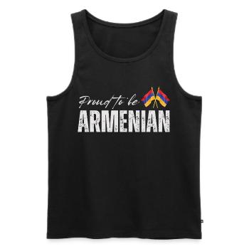 Arménien fier, patriote arménien - Débardeur bio Premium Homme - noir - Devant - AI Model Male 178 light (178cm)