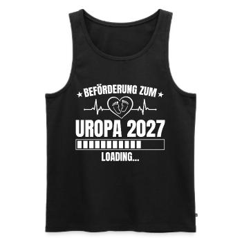 Uropa 2027 Loading – Beförderung zum Uropa - Männer Premium Bio Tank Top - Schwarz - Vorne - Michal (187cm)