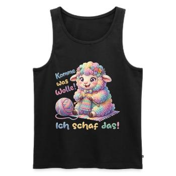 Komme was wolle ich schaf das  - Männer Premium Bio Tank Top - Schwarz - Vorne - AI Model Male 178 light (178cm)