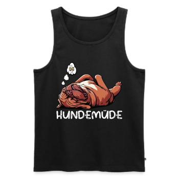 Hundemüde Bordeaux Dogge Bordeauxs Bordeaux Doggen - Männer Premium Bio Tank Top - Schwarz - Vorne - Michal (187cm)