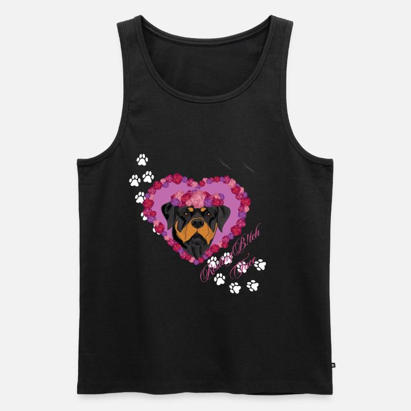 Ruhender Rottweiler mit Gesichtsgesicht - Männer Premium Bio Tank Top - Schwarz