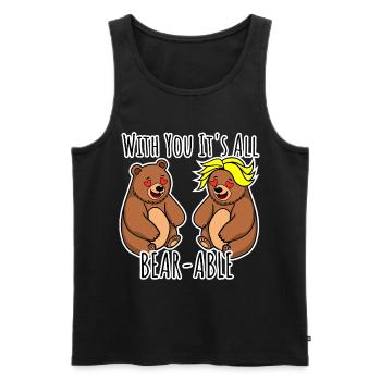 The bears love each other! It's all Bear-able! - Men's Premium Organic Tank Top - black - Front - AI Model Male 178 light (178cm)