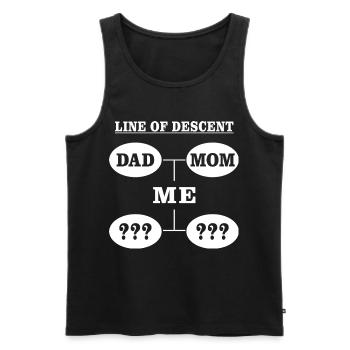 Abstammungslinie Mama Papa Ich-Shirt - Männer Premium Bio Tank Top - Schwarz - Vorne - AI Model Male 178 light (178cm)