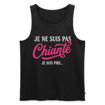 Humour Femme Chiante Râleuse Drôle - Débardeur bio Premium Homme - noir - Devant - AI Model Male 178 light (178cm)