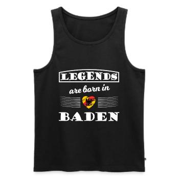Legenden geboren in Baden - Männer Premium Bio Tank Top - Schwarz - Vorne - Michal (187cm)