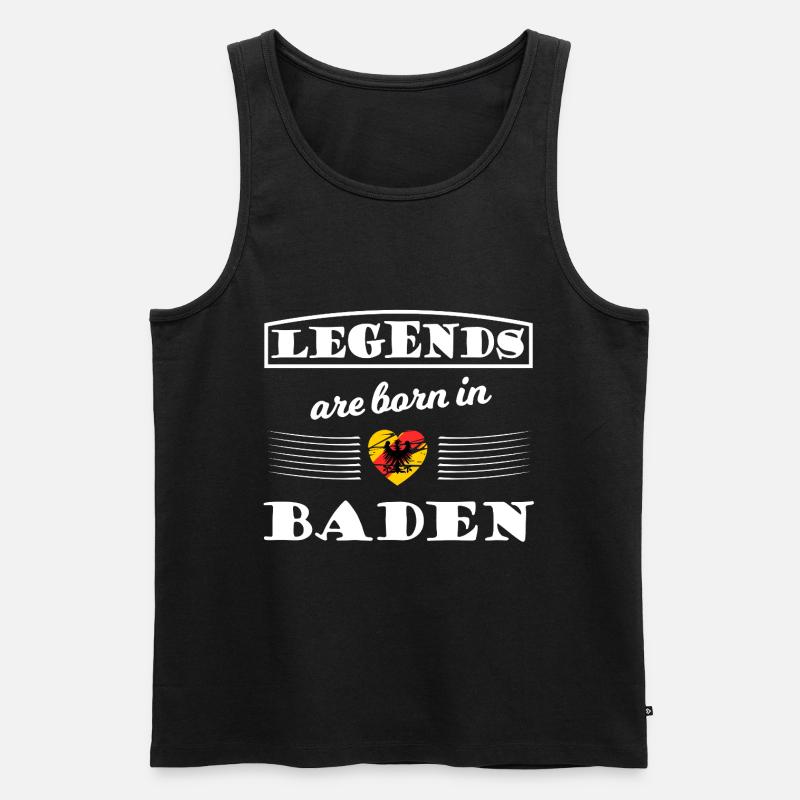 Legenden geboren in Baden - Männer Premium Bio Tank Top - Schwarz