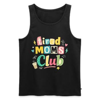 Club des mamans fatiguées - Humour des mamans cafétériques - Débardeur bio Premium Homme - noir - Devant - AI Model Male 178 light (178cm)