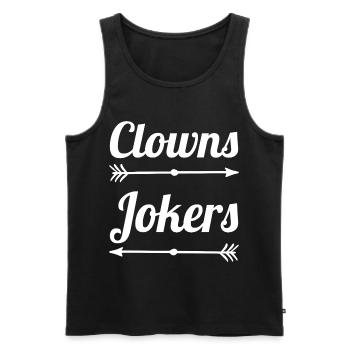 Clowns and Jokers Design – Narren & Spaßvögel - Männer Premium Bio Tank Top - Schwarz - Vorne - AI Model Male 178 light (178cm)