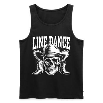 Line Dance Skull Western - Men's Premium Organic Tank Top - black - Front - AI Model Male 178 light (178cm)