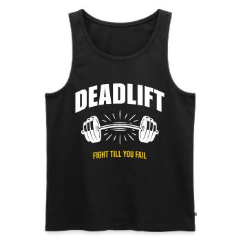 Entraînement de force en soulevé de terre Motivation en salle de sport - Débardeur bio Premium Homme - noir - Devant - Michal (187cm)