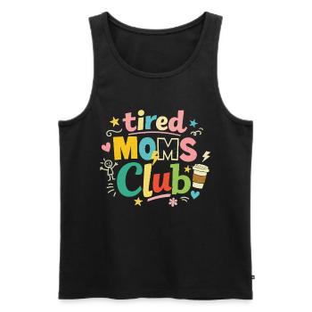 Club des mamans fatiguées - Humour des mamans cafétériques - Débardeur bio Premium Homme - noir - Devant - AI Model Male 178 light (178cm)