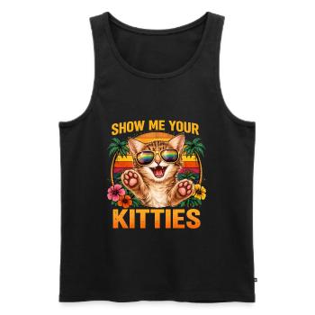 Kätzchen Show me your kitties Spaß Humor Anzüglich - Männer Premium Bio Tank Top - Schwarz - Vorne - AI Model Male 178 light (178cm)