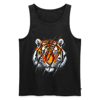 Wild Tiger Head Design - Majestic Big Cat - Men's Premium Organic Tank Top - black - Front - AI Model Male 178 light (178cm)